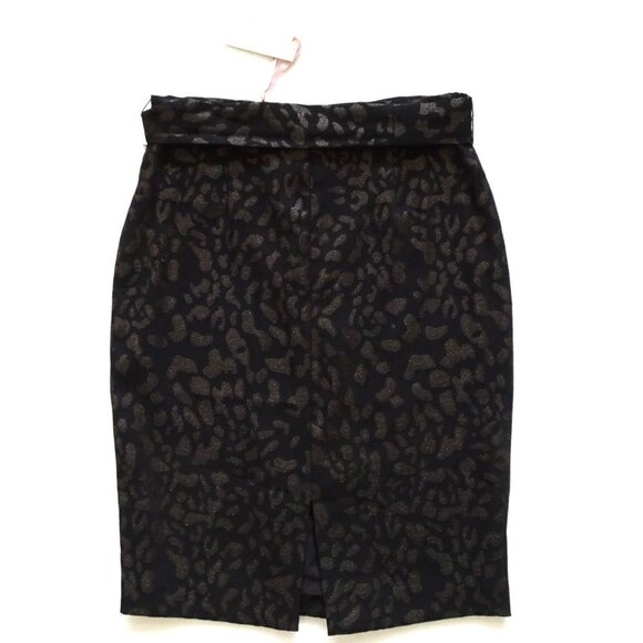 Alex Marie Leopard Print Skirt Women's Size 6 Black Animal Print - Picture 4 of 7